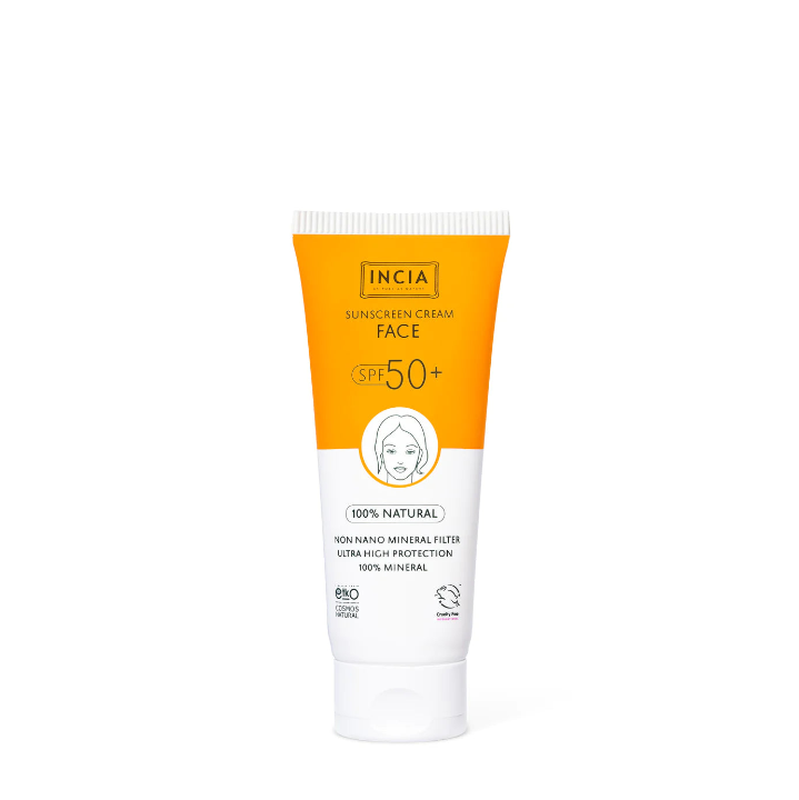 INCIA Crème Solaire Naturelle pour le Visage SPF50